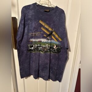 Vintage Wright Brothers flying airplane T-shirt size XXL 100% cotton